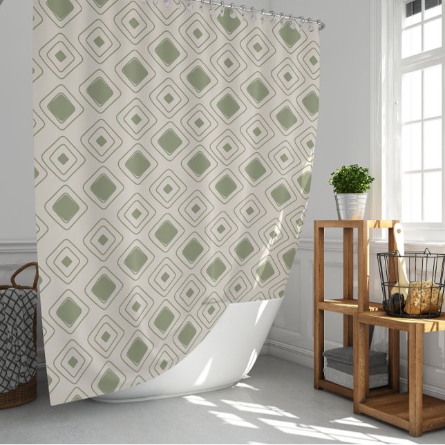 Cortina Para Box Boho Neutral Sage Geométrico Aztec Padrão (Boho Neutral Sage Tribal Geometric Aztec Pattern Shower Curtain)