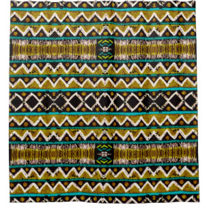 Cortina Para Box Boho repete. Bordado geométrico sem costura. Decor