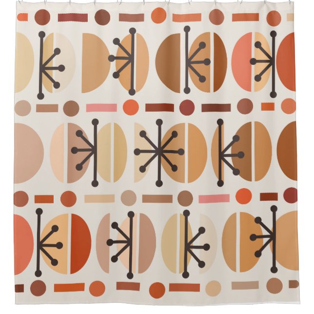 Cortina Para Box Boho Retro Bowls Linhas Terra (Frente)