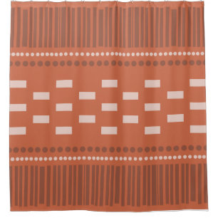 Cortina Para Box Boho Scandinavian Lines Dots Rust