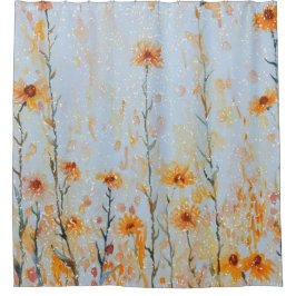 Cortina Para Box Boho Vintage Blue Wilflower