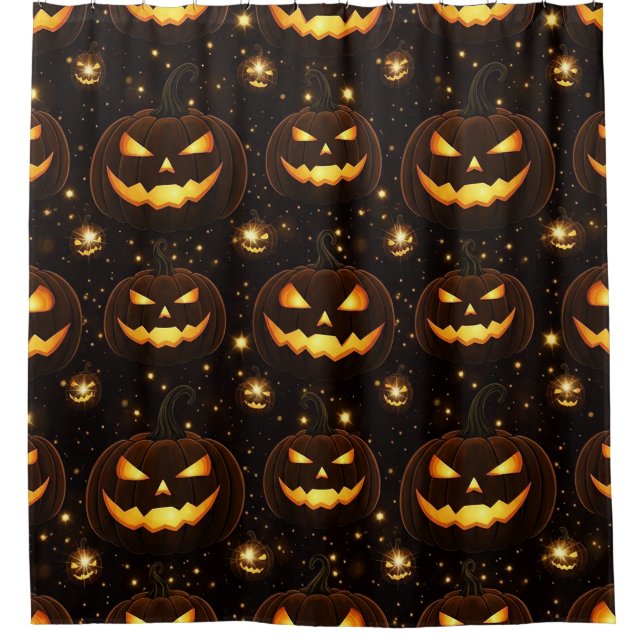 Cortina Para Box Bokeh Halloween | Abóbora Iluminada (3) (Frente)