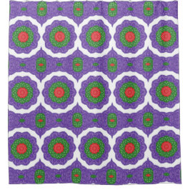 Cortina Para Box Bola de Natal do Caleidoscópio Branco Verde Vermel