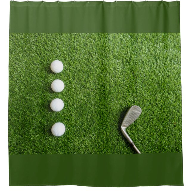 Cortina Para Box Bolas de golfe em grama verde (Frente)
