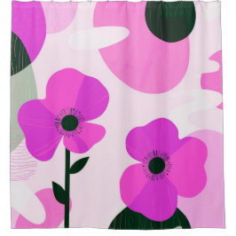 Cortina Para Box Bold Abstract Floral Pattern