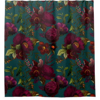 Cortina Para Box Bold Gothic Night Moody Florals
