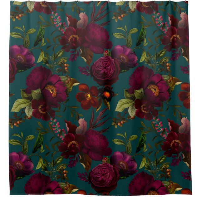 Cortina Para Box Bold Gothic Night Moody Florals (Frente)