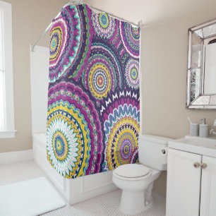 Cortina Para Box Bold Purple Mutli-Mandalas