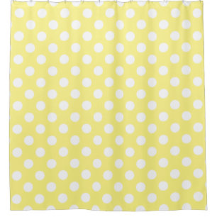Cortina Para Box Bolinhas brancas em amarelo-limão