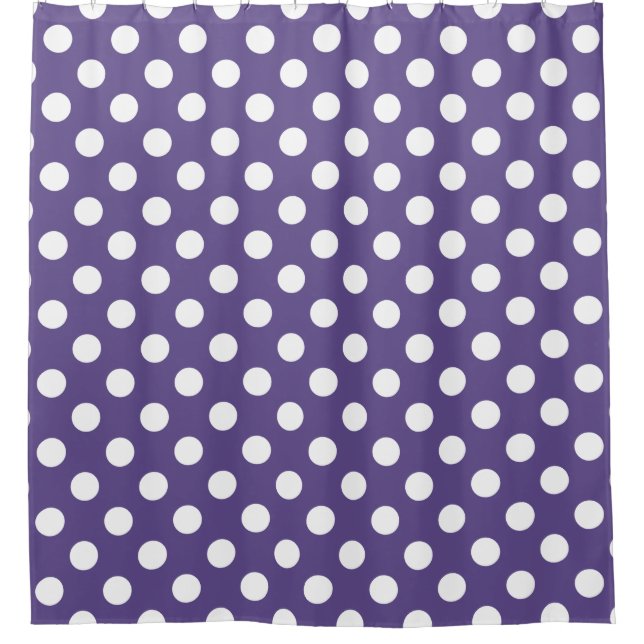 Cortina Para Box Bolinhas brancas no ultravioleta (Frente)