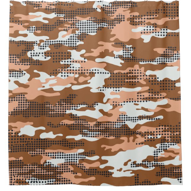 Cortina Para Box Bolinhas de camuflagem: Abstrato sem costura. (Frente)