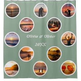 Cortina Para Box Bolinhas de Colagem de Fotografias de Memória Mono