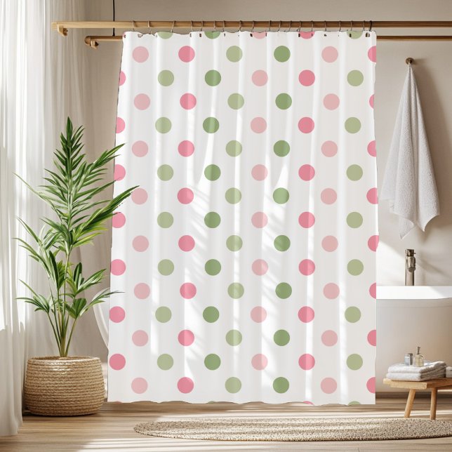 Cortina Para Box Bolinhas de Pastel Whimsical (Whimsical Pastel Polka Dot Shower Curtain)