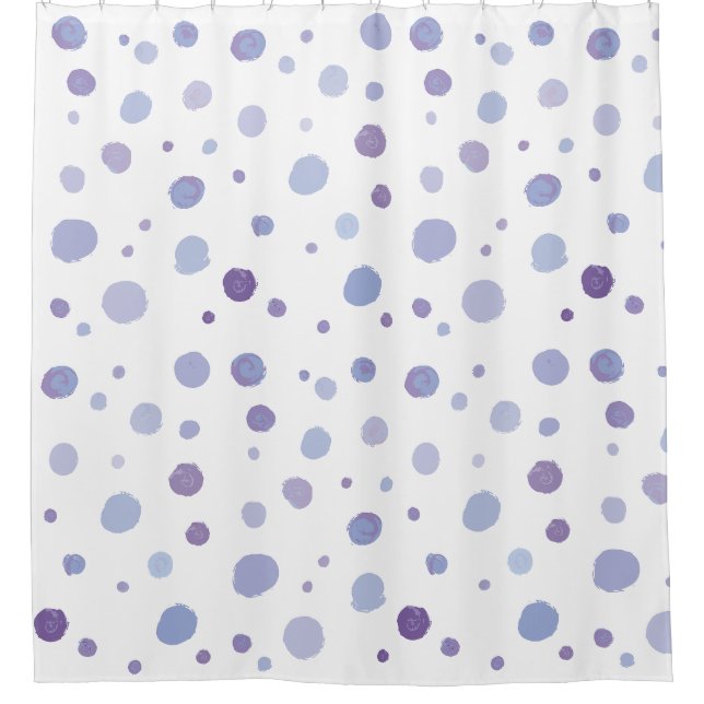 Cortina Para Box bolinhas pintadas à mão (Frente)