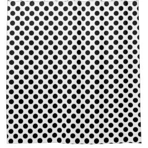Cortina Para Box Bolinhas preto e branco