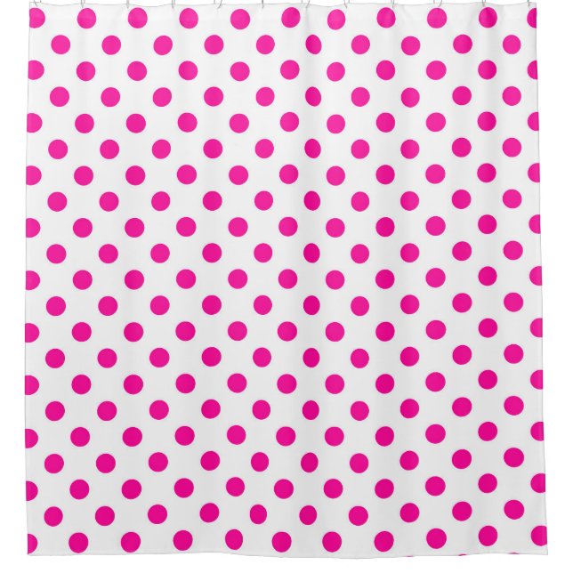 Cortina Para Box Bolinhas Rosa Branco (Frente)