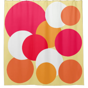 Cortina Para Box Bolinhas rosa, laranja e amarela