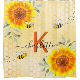 Cortina Para Box Bombus spp. girassóis flores amarelas melada monog