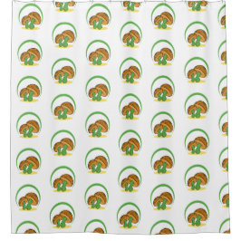 Cortina Para Box Bonita Marrom Cartoon Verde Mushroom Fungi Art