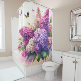 Cortina Para Box Bonito Lilases Roxos Púrpuros Cortina de Chá Flora