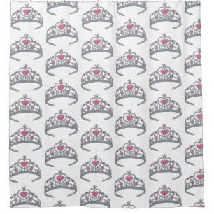 Cortina Para Box Bonito Partido Princesa Rosa Prateado Coroa Tiara