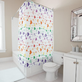 Cortina Para Box Bonito Rainbow Hearts Pattern Kids Bathroom