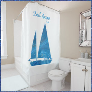 Cortina Para Box Bonito vela azul distante