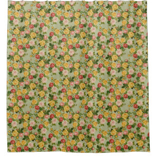 Cortina Para Box Bonito Vintage Floral Rosa Pattern Girly