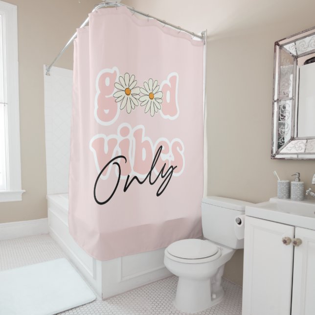 Cortina Para Box Bons Vibes Apenas Slogan Hippie dos anos 70 (In Situ)