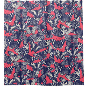 Cortina Para Box borboleta cor-de-rosa