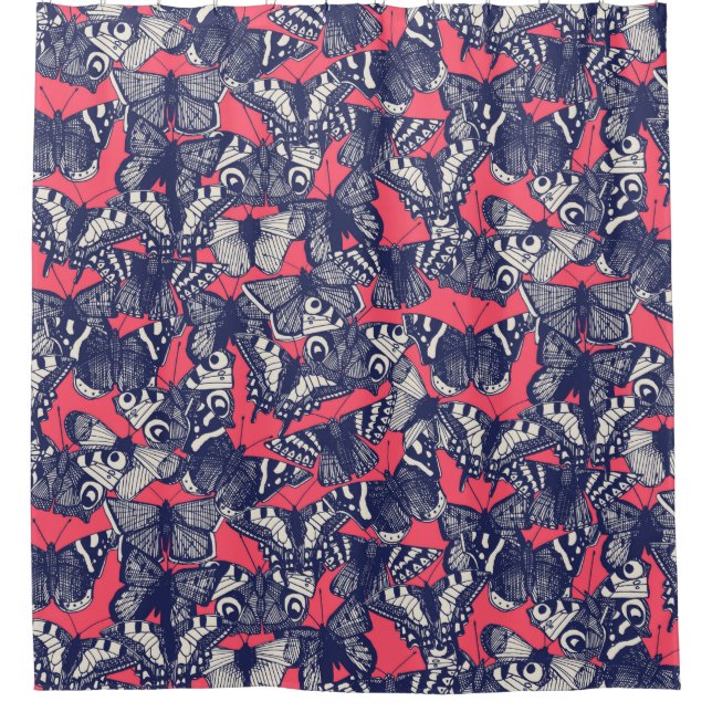 Cortina Para Box borboleta cor-de-rosa (Frente)