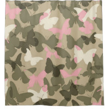 "BORBOLETA COR-DE-ROSA, BRANCA & VERDE CAMO "