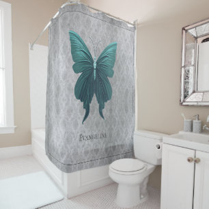 Cortina Para Box Borboleta de Teal Jeweled