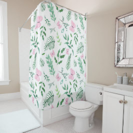 Cortina Para Box Borboleta Rosa Verde Botânico Molereca