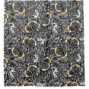 Cortina Para Box Borboletas de esboço de mão da moda voando mistura