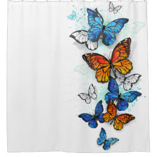 Cortina Para Box Borboletas voadoras Morpho e Monarca