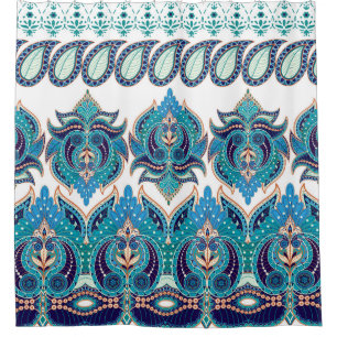Cortina Para Box Bordas Florais do ornamentado: Vintage Paisley Des