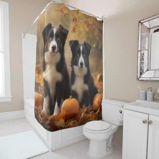 Cortina Para Box Bordo Collie Puppy Autumn Delight Pumpkin (In Situ)