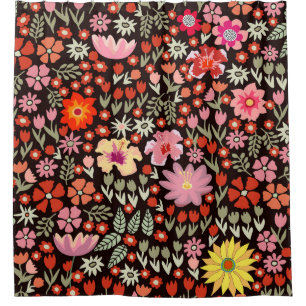 Cortina Para Box Borracha: Floral Vintage Invisível.