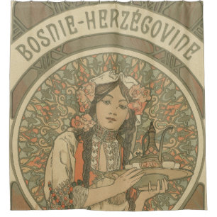 Cortina Para Box Bósnia e Herzegovina por Alphonse Mucha (1900)
