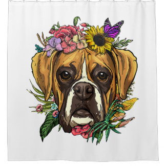 Cortina Para Box Boxer Floral Canino Flor Flor Pet Boxer