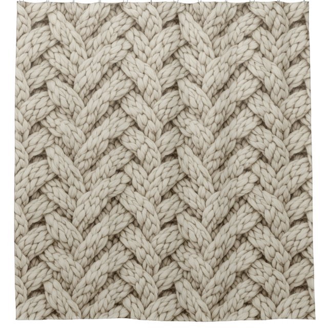 Cortina Para Box Braided Thread Knit Texture – Warm Beige (2) (Frente)