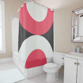 Cortina Para Box Branco e Cinzas Rosa Moderno do Século médio