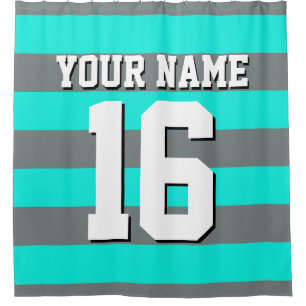 Cortina Para Box Bright Aqua Charcarbonus Sports Jersey Preppy Stri