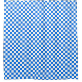 Cortina Para Box Bright Blue and White Checkers