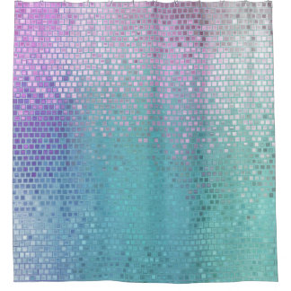 Cortina Para Box Brilhante Abstrato Mosaico multicolorido