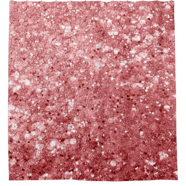 Cortina Para Box Brilho Cor-de-Rosa Glamouroso Espelhado (Frente)