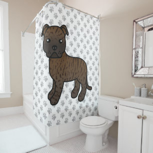 Cortina Para Box Brindle English Staffordshire Bull Terrier Dog