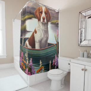 Cortina Para Box Brittany Spaniel em um Paddle: Uma aventura Cênica