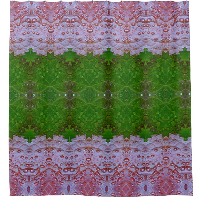 Cortina Para Box Bronze e Verde deixam Ikat (Frente)